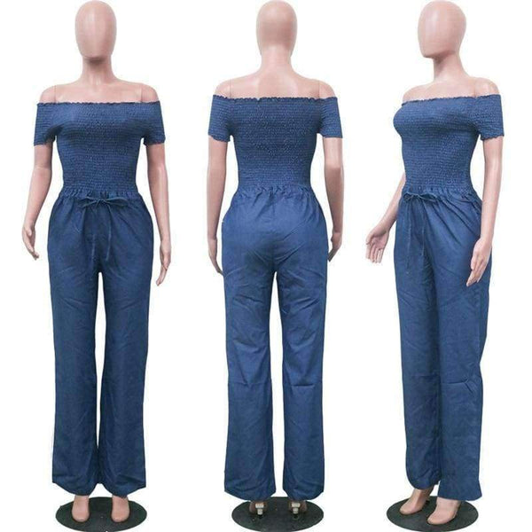 Planet Gates Blue / L Jumpsuits For Women 2018 Autumn Elegant Jumpsuit Jeans Loose Wide Leg Long Casual Rompers Womens Jumpsuit Pants Drop Ship