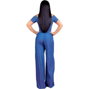 Planet Gates Blue / L Jumpsuits For Women 2018 Autumn Elegant Jumpsuit Jeans Loose Wide Leg Long Casual Rompers Womens Jumpsuit Pants Drop Ship