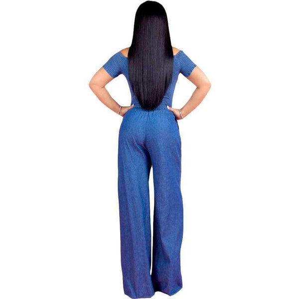 Planet Gates Blue / L Jumpsuits For Women 2018 Autumn Elegant Jumpsuit Jeans Loose Wide Leg Long Casual Rompers Womens Jumpsuit Pants Drop Ship