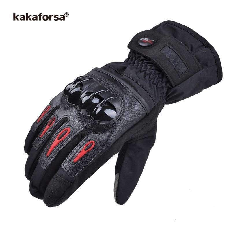 Planet Gates Blue / L Men Leather Skiing Gloves Touch Screen Warm Thick Ski Gloves Outdoor Waterproof Motorcycle Riding Snow Snowboard Glove