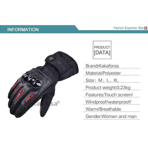 Planet Gates Blue / L Men Leather Skiing Gloves Touch Screen Warm Thick Ski Gloves Outdoor Waterproof Motorcycle Riding Snow Snowboard Glove