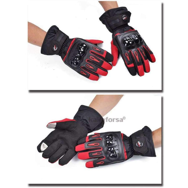 Planet Gates Blue / L Men Leather Skiing Gloves Touch Screen Warm Thick Ski Gloves Outdoor Waterproof Motorcycle Riding Snow Snowboard Glove