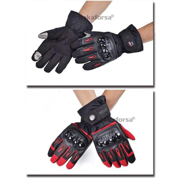 Planet Gates Blue / L Men Leather Skiing Gloves Touch Screen Warm Thick Ski Gloves Outdoor Waterproof Motorcycle Riding Snow Snowboard Glove