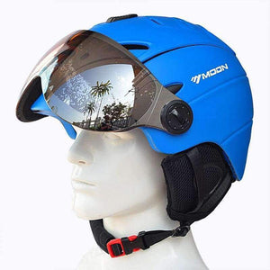 Planet Gates blue / L Professional Half-covered CE Certification Ski Helmet Integrally-molded Outdoor Sports Helmets +Snowboard Goggles Mask