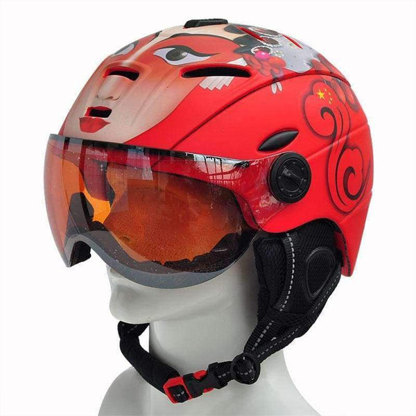 Planet Gates blue / L Professional Half-covered CE Certification Ski Helmet Integrally-molded Outdoor Sports Helmets +Snowboard Goggles Mask