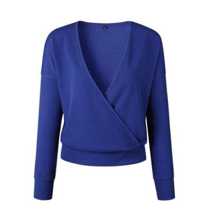 Planet Gates Blue / L Sexy Deep V Neck Long Sleeve Tops Knitted Women Sweater Winter Casual Pullovers Female Jumpers Autumn Sweaters