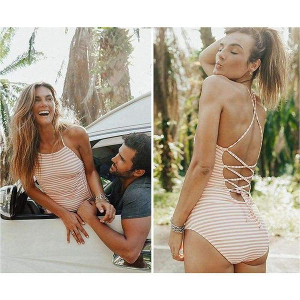 Planet Gates Blue / L Sexy One Piece Swimsuit Women Swimwear Print Bodysuit Crochet Bandage Cut Out Beach Wear Bathing Suit Monokini Swimsuit XL