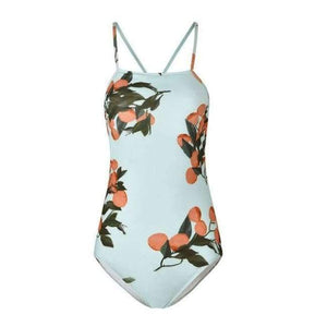 Planet Gates Blue / L Sexy One Piece Swimsuit Women Swimwear Print Bodysuit Crochet Bandage Cut Out Beach Wear Bathing Suit Monokini Swimsuit XL