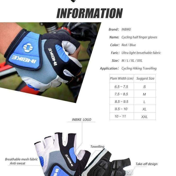 Planet Gates BLUE / L Summer Cycling Gloves Racing Men Half Finger Gel Padded Breather Sport Gloves Cycling MTB Bike Gloves Bycicle accessories