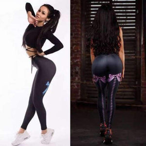 Planet Gates Blue / L Sweet Girls Cute Lovely Elastic High Waist Workout Fitness Spandex Leggings Legins Leggins