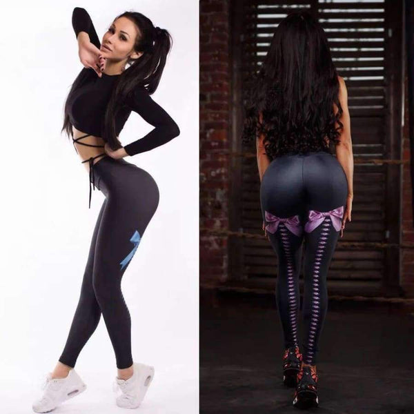 Planet Gates Blue / L Sweet Girls Cute Lovely Elastic High Waist Workout Fitness Spandex Leggings Legins Leggins