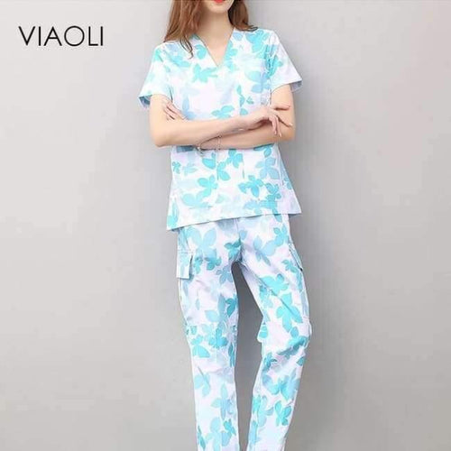 Women and men Medical Uniforms Nursing Scrubs Clothes Short Sleeve coat Doctor Clothing  Brush hand clothing v-collar - Planet Gates