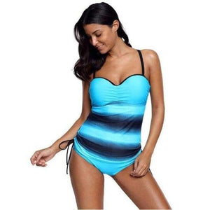 Planet Gates Blue / L Women Split swimsuit Swimwear with steel support cotton belt chest pad triangle large size split swimsuit YY24