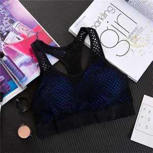 Planet Gates Blue / L Yoga Top Fitness Breathable Shockproof Sport Shirt Women Vest Brassiere Gym Shirt Women Sport Clothes for Women