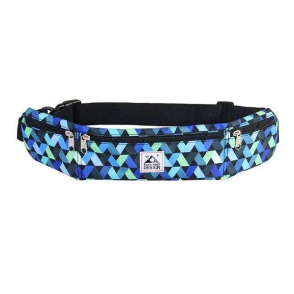 Planet Gates Blue lattice Waterproof Running Waist Bag Sport Pack Water Bottle Jogging Running Belt Bag Mobile Phone  Music Women Men Accessories