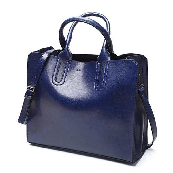 Planet Gates blue Leather Handbags Big Women Bag High Quality Casual Female Bags Trunk Tote Spanish Brand Shoulder Bag Ladies Large Bolsos