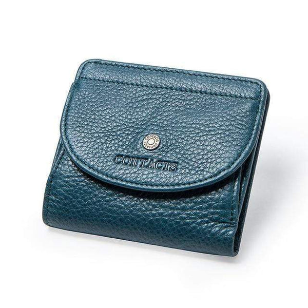 Planet Gates Blue Leather Women Wallet Fashion Coin Purse For Girls Female Small Portomonee Lady Perse Money Bag Card Holder Mini Clutch