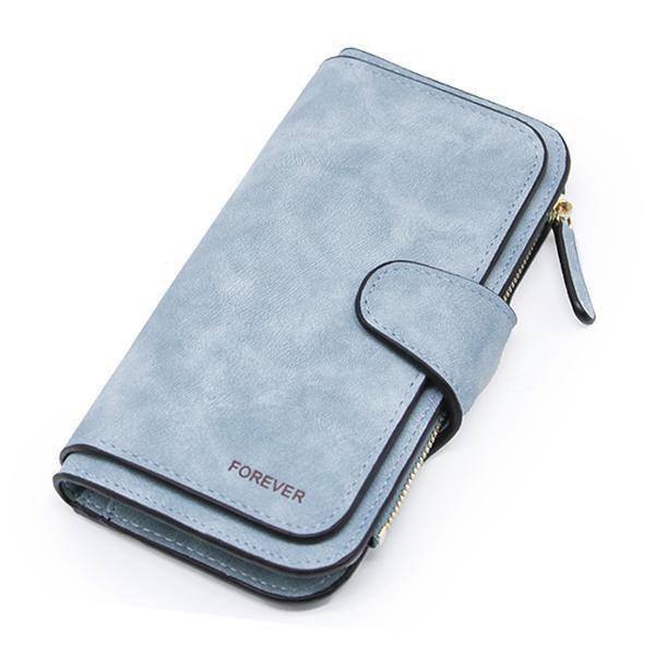 Planet Gates Blue Leather Women Wallets High Quality Designer Zipper Long Wallet Women Card Holder Ladies Purse Money Bag Carteira Feminina