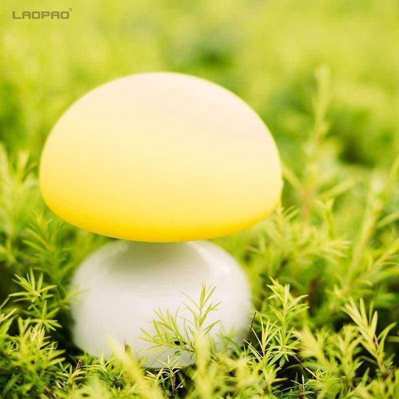 Planet Gates Blue LED Night Light for bedroom Mushroom lamp for children Breathing Silicone Soft led night light lamp Gift nightlight LAOPAO