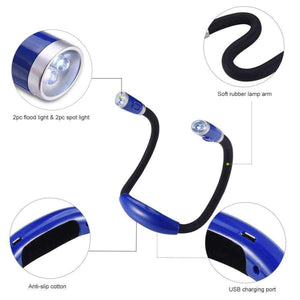Planet Gates blue LEDGLE High quality Novelty Led Night Light Flashlight Flexible Handsfree Led Neck Light Hug light Book Reading Lamp Hug Light