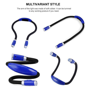 Planet Gates blue LEDGLE High quality Novelty Led Night Light Flashlight Flexible Handsfree Led Neck Light Hug light Book Reading Lamp Hug Light