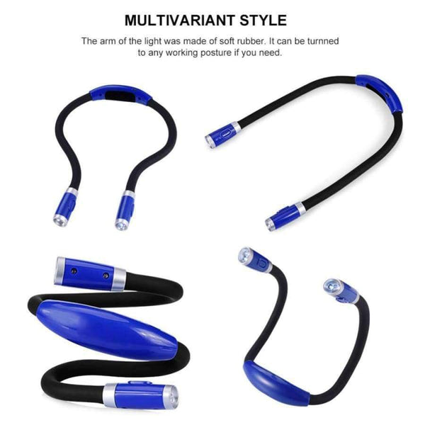 Planet Gates blue LEDGLE High quality Novelty Led Night Light Flashlight Flexible Handsfree Led Neck Light Hug light Book Reading Lamp Hug Light