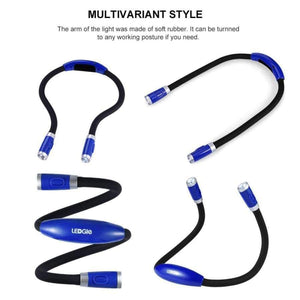 Planet Gates blue LEDGLE High quality Novelty Led Night Light Flashlight Flexible Handsfree Led Neck Light Hug light Book Reading Lamp Hug Light