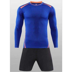 Planet Gates Blue Long / Kid XS Long-Sleeved Soccer Suits Men's Version Of Adult Children's Football Training Clothing Breathable Comfortable ZQF45