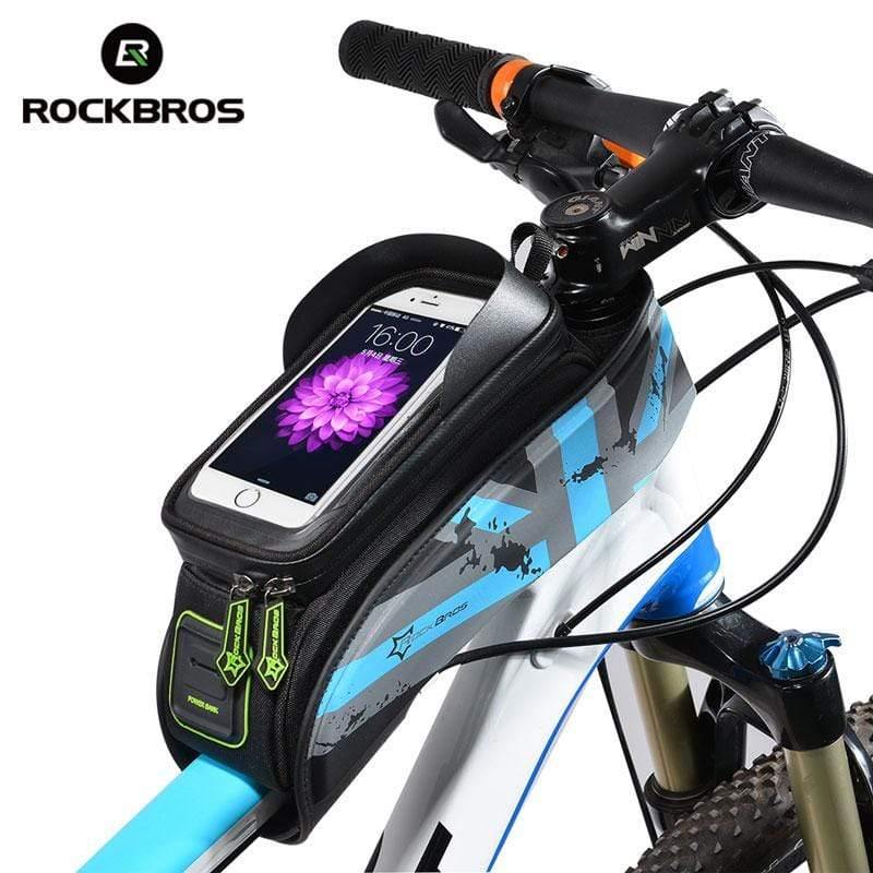 Planet Gates Blue / M Bicycle Bike Bags Rainproof Touch Screen Cycling Top Front Tube Frame Bags 5.8/6.0 Phone Case Bike Accessories