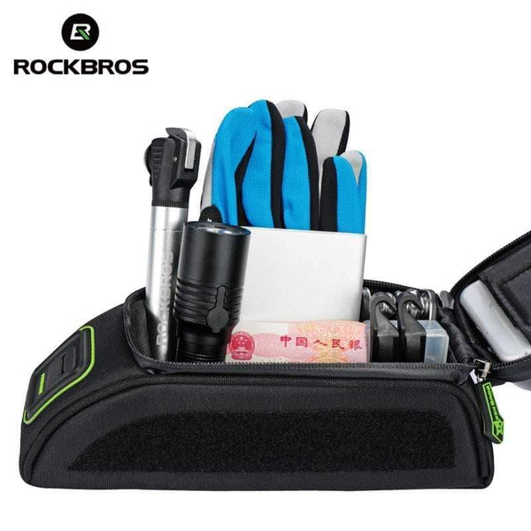 Planet Gates Blue / M Bicycle Bike Bags Rainproof Touch Screen Cycling Top Front Tube Frame Bags 5.8/6.0 Phone Case Bike Accessories