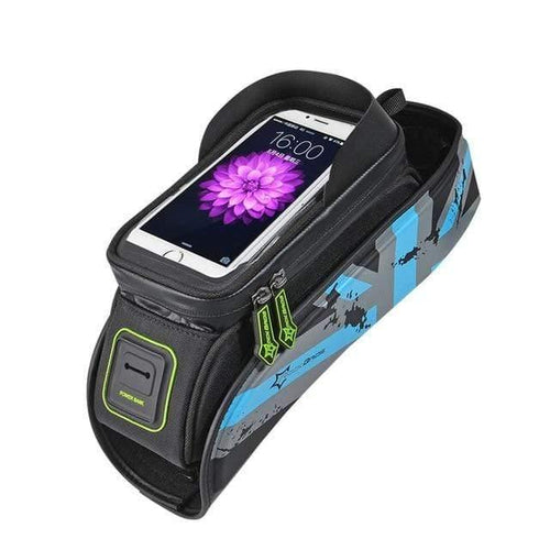 Planet Gates Blue / M Bicycle Bike Bags Rainproof Touch Screen Cycling Top Front Tube Frame Bags 5.8/6.0 Phone Case Bike Accessories