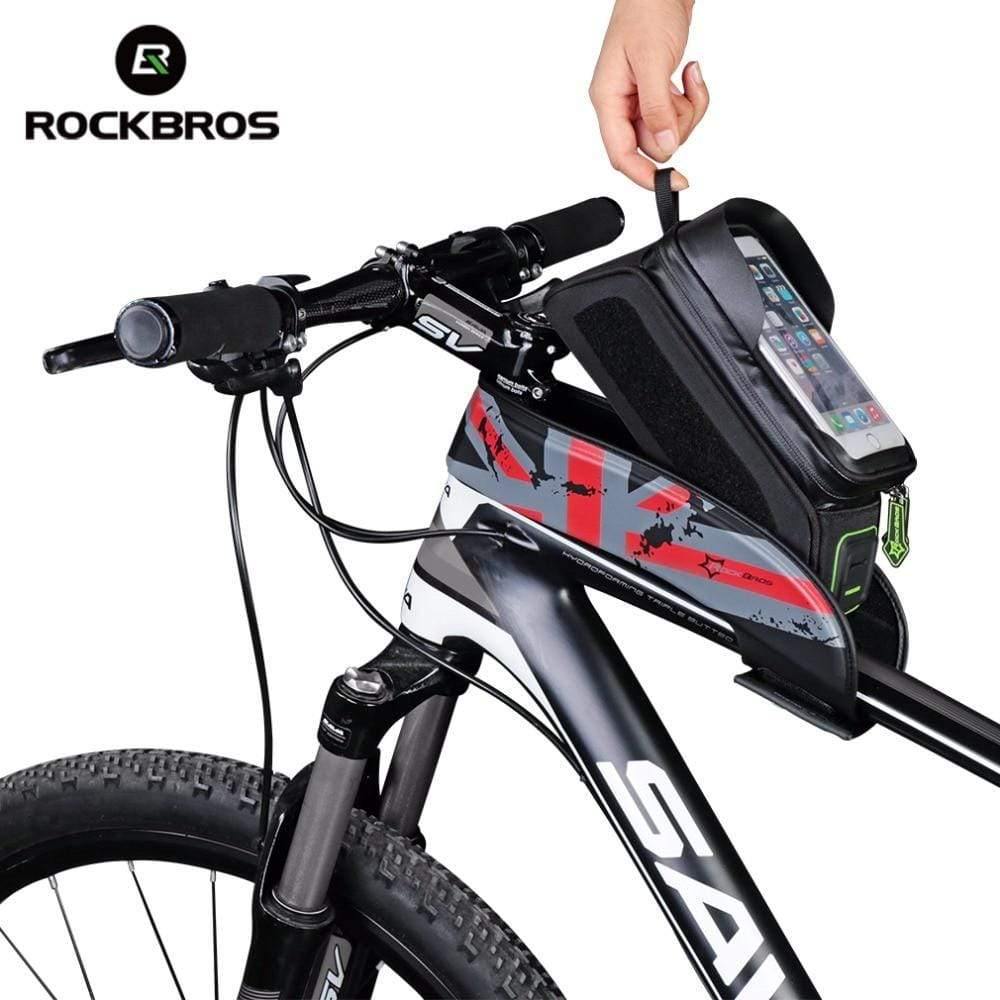 Planet Gates Blue / M Bicycle Front Top Tube Bag Cycling Bike Frame Saddle Package For Mobile Phone Waterproof Touch Screen Bike Accessories