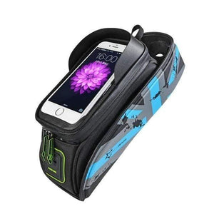 Planet Gates Blue / M Bicycle Front Top Tube Bag Cycling Bike Frame Saddle Package For Mobile Phone Waterproof Touch Screen Bike Accessories