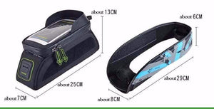 Planet Gates Blue / M Bicycle Front Top Tube Bag Cycling Bike Frame Saddle Package For Mobile Phone Waterproof Touch Screen Bike Accessories