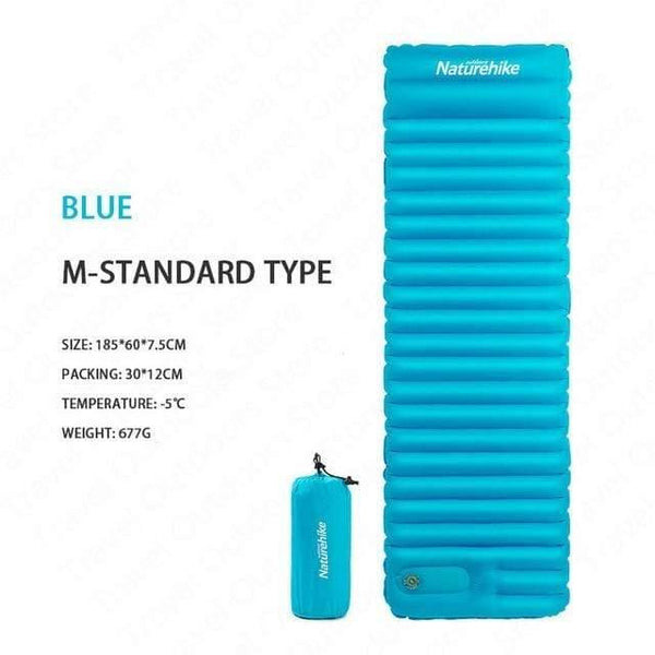 Planet Gates Blue M / China Air Bed 7.5cm Thicken Camping Mat  With Pillow Lightweight Outdoor Tent Sleeping Pad Inflatable Mattress NH18Q001-D