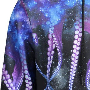Planet Gates Blue / M Fashions 3d Sweatshirts With Hat Kangaroo Pocket Octopus Claw Galaxy Print Drawstring Hoodie