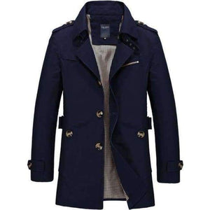 Planet Gates Blue / M FGKKS Men Jacket Coat Long Section Fashion Trench Coat New Brand Casual Fit Overcoat Jacket Outerwear