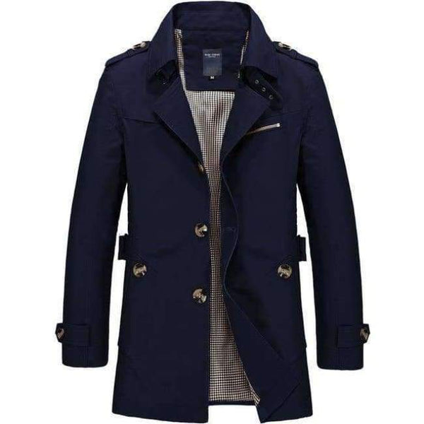 Planet Gates Blue / M FGKKS Men Jacket Coat Long Section Fashion Trench Coat New Brand Casual Fit Overcoat Jacket Outerwear
