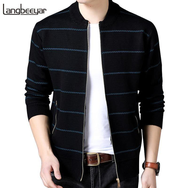 Jacket Men Casual Mandarin Collar Mens Coat Pockets zipper Contrast Color Mens Jackets And Coats - Planet Gates