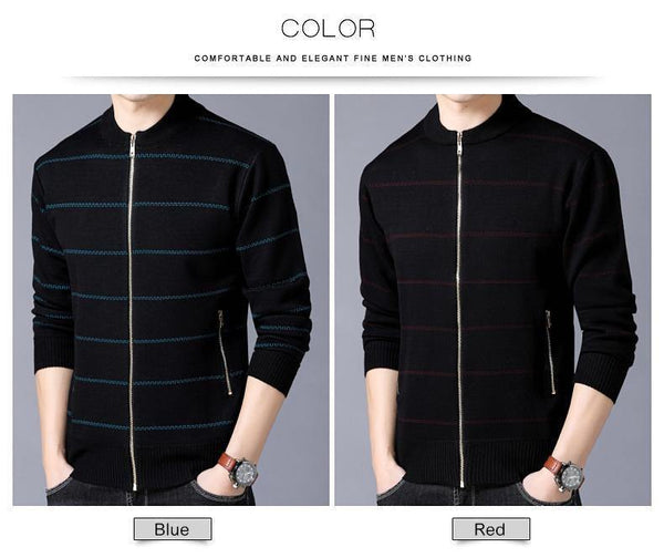 Planet Gates Blue / M Jacket Men Casual Mandarin Collar Mens Coat Pockets zipper Contrast Color Mens Jackets And Coats