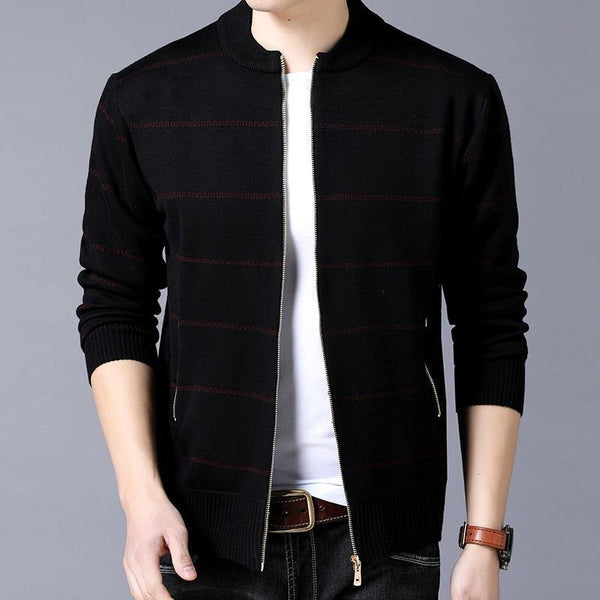 Planet Gates Blue / M Jacket Men Casual Mandarin Collar Mens Coat Pockets zipper Contrast Color Mens Jackets And Coats