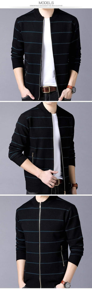 Planet Gates Blue / M Jacket Men Casual Mandarin Collar Mens Coat Pockets zipper Contrast Color Mens Jackets And Coats