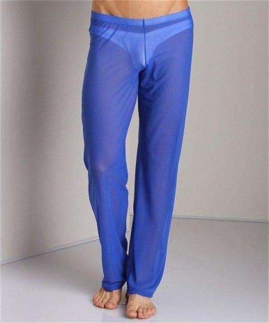 Planet Gates Blue / M Men Transparent Loose Mesh Lounge Pants Loose-fitting Pants Pyjama Trouser Sleep Pant