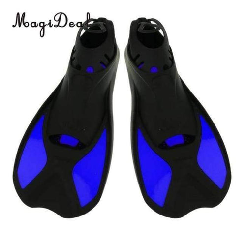 Planet Gates Blue M Universal Full Foot Short Fins Scuba Diving Swim Training Flippers Kid Adult Swimming Fins Snorkeling Water Fin 6 Sizes