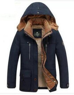 Planet Gates blue / M Winter Jacket men Brand Warm Thicken Coats Quality Middle age mens Cotton-Padded