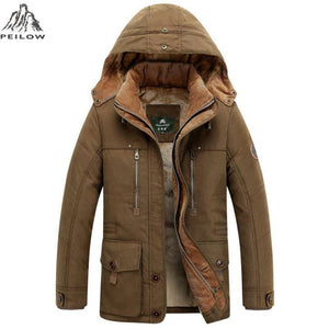 Planet Gates blue / M Winter Jacket men Brand Warm Thicken Coats Quality Middle age mens Cotton-Padded