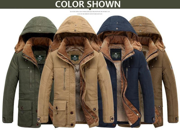 Planet Gates blue / M Winter Jacket men Brand Warm Thicken Coats Quality Middle age mens Cotton-Padded
