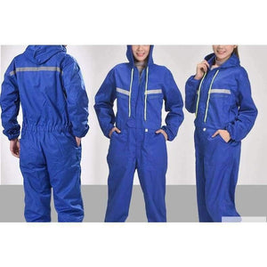 Planet Gates blue male / S Men Women Coveralls Long Sleeve Hooded Reflective strip Overalls Auto Repair Engineering Spray Paint Workwear Working Uniforms