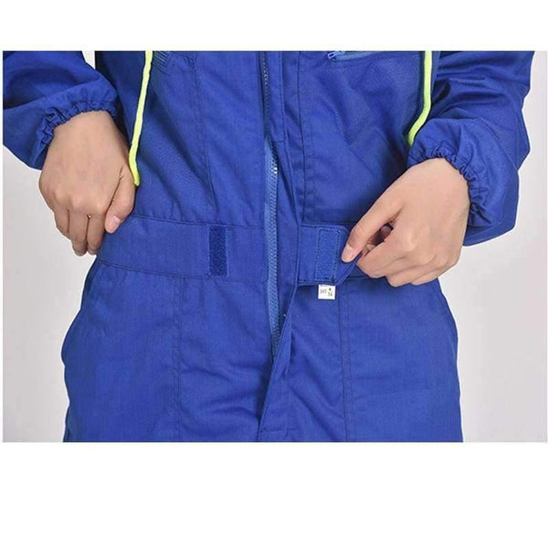 Planet Gates blue male / S Men Women Coveralls Long Sleeve Hooded Reflective strip Overalls Auto Repair Engineering Spray Paint Workwear Working Uniforms