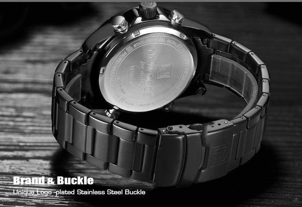 Planet Gates blue Men Luxury Top Brand Naviforce LED Men Sports Watches Waterproof Full Steel Quartz Men's Watch Relogio Masculino